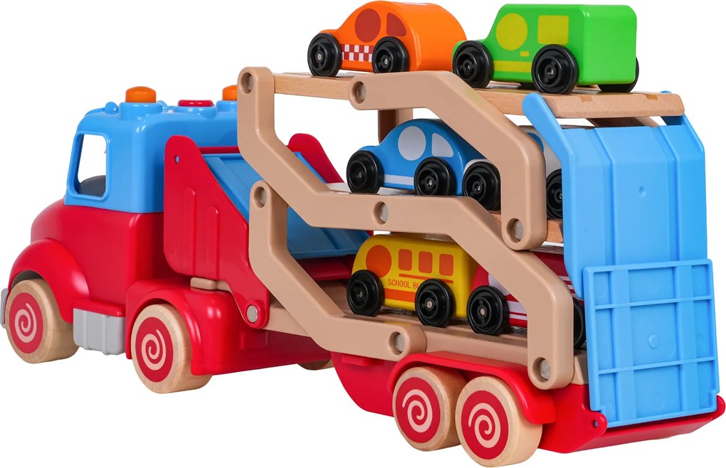 Ramiz Drevený karavan + autá