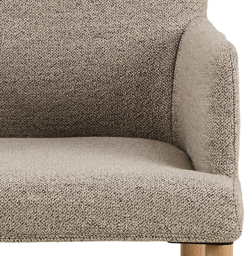 Béžové čalúnené jedálenské kreslo s podrúčkami Zoe – Actona