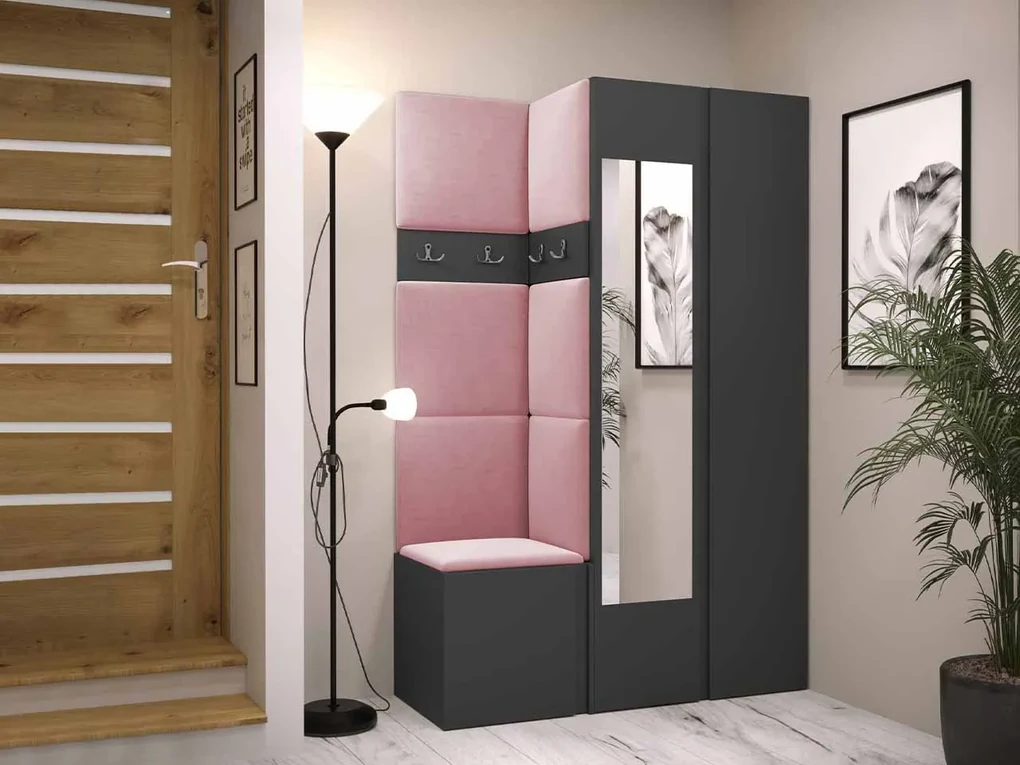 Predsieň Tavasz XXVI, Farby: Biela, Farba čalúnenia:: ekokoža Soft 011 (čierna)