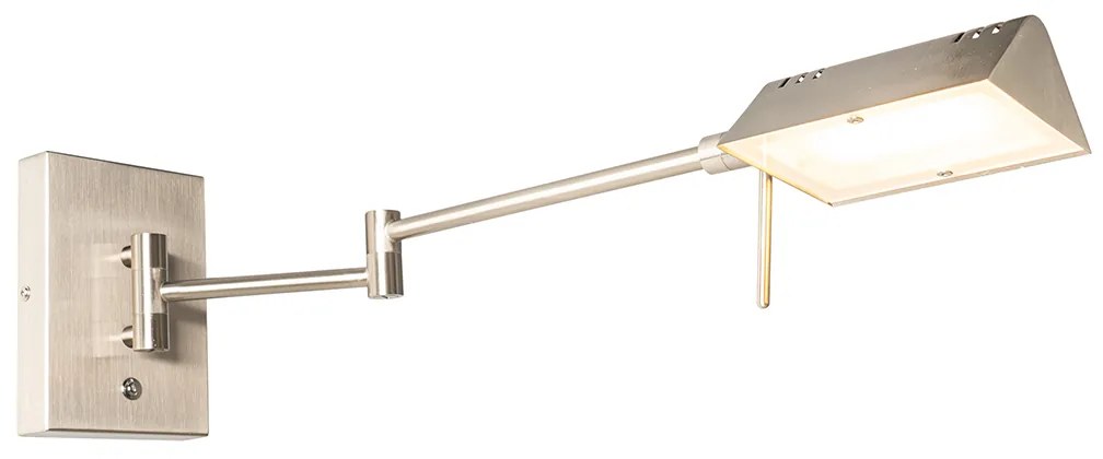 Dizajnová nástenná lampa oceľ vrátane LED stmievateľná - Notia