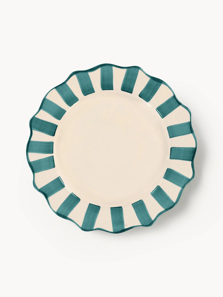 Ručne maľovaný plytký tanier Pine Scalloped