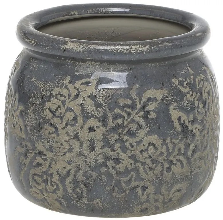 Opálový antik keramický obal na kvetináč s kvetmi Antibes - Ø 15*13 cm