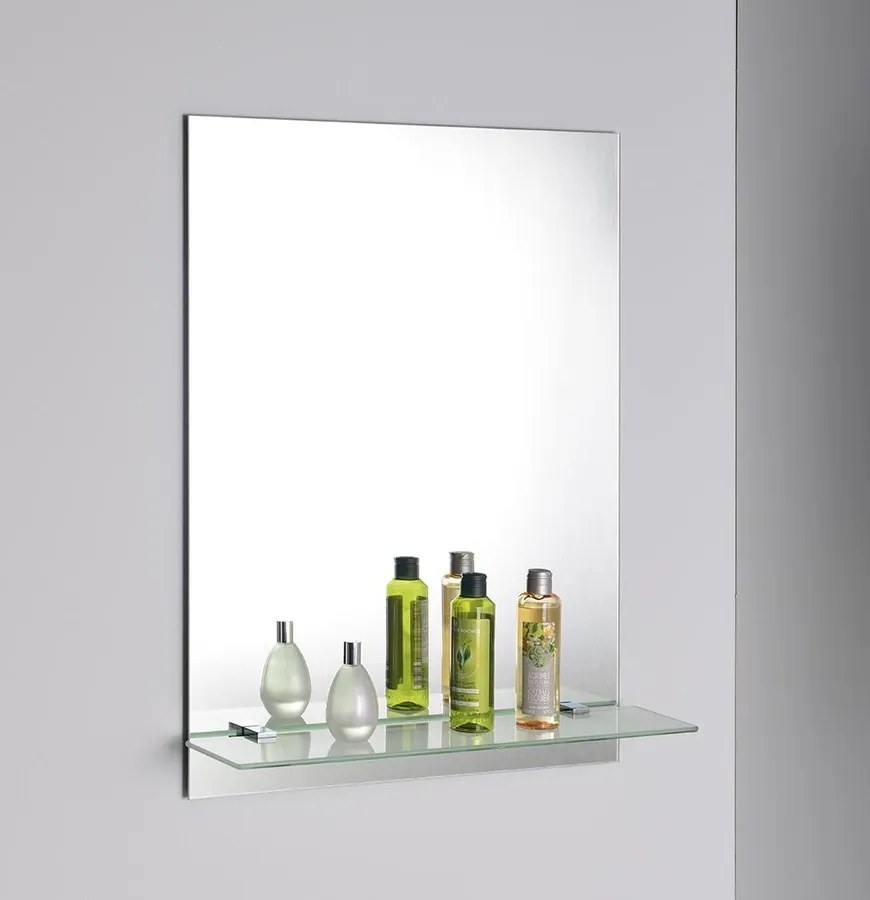 Aqualine Aqualine, Zrkadlo 50x70cm, vrátane závesov a otvorov pre polici, 22429