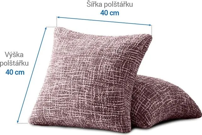 Bielastické poťahy GRAFITI NOVÉ gaštanovo hnedé obliečky na vankúšiky 2 ks (40 x 40 cm)