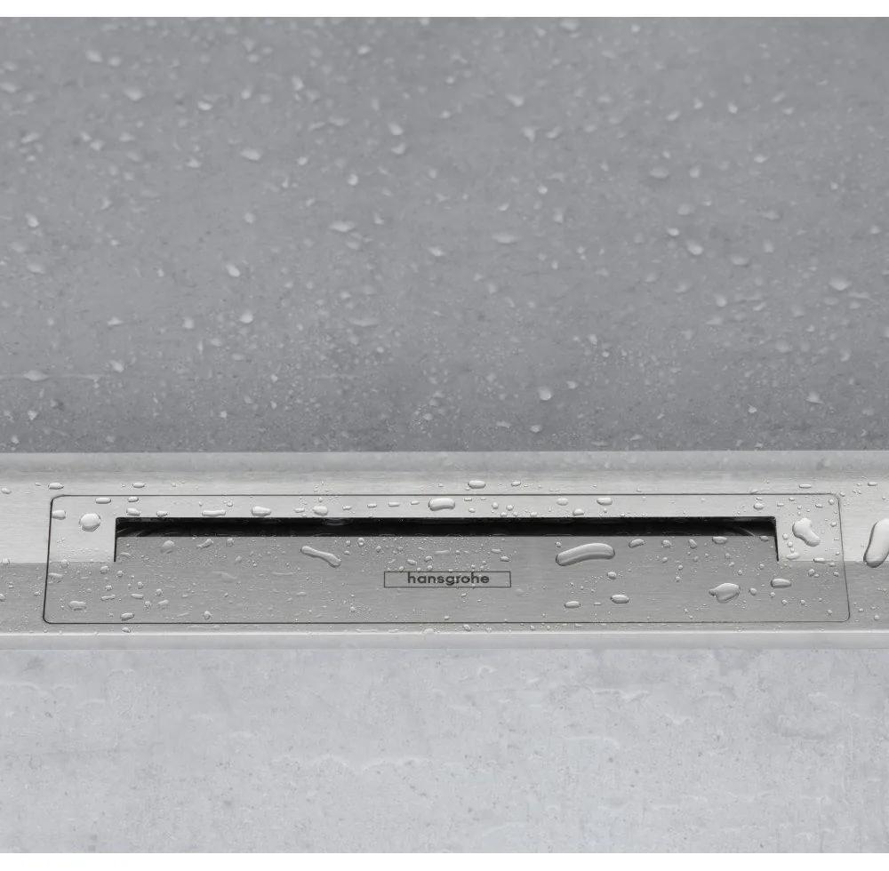 HANSGROHE RainDrain Flex vrchná sada sprchového žľabu 100 cm, skracovateľná, pre inštaláciu ku stene, oceľ nerezová kartáčovaná, 56053800