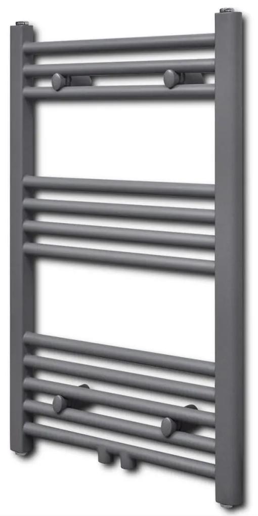 vidaXL Rebríkový radiátor na centrálne vykurovanie, rovný 500 x 764 mm, šedý