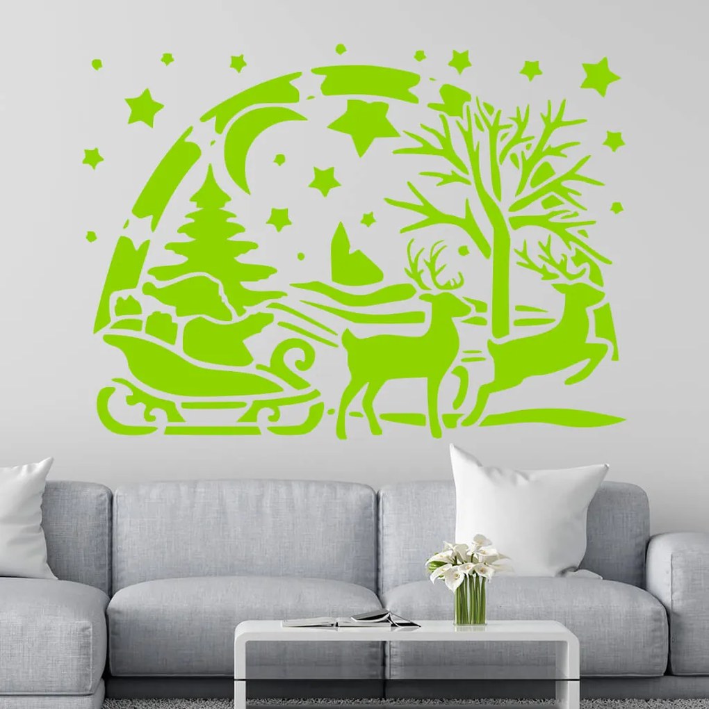 Veselá Stena Samolepka Santa Claus Farba: žlutá, Veľkosť: 60 x 43 cm