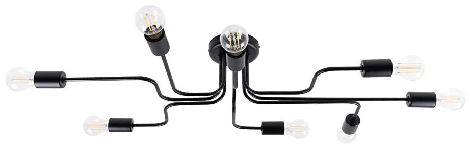 Sollux SL.1448 - Prisadený luster VECTOR 8xE27/15W/230V čierna