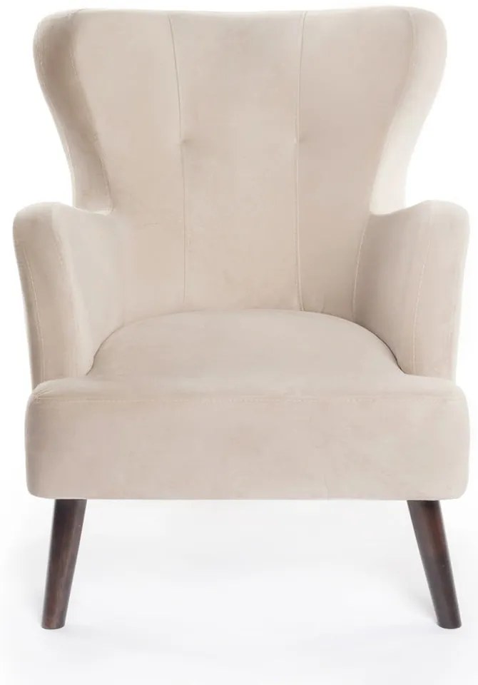 Béžové zamatové kreslo ušiak Noemye – Bonami Selection