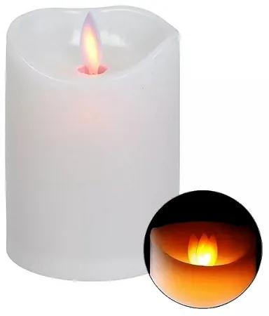 Grugen LED sviečka s pohyblivým plameňom, časovačom a imitáciou vosku, biela 10 cm