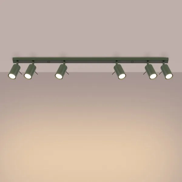 Sollux SL.1505 - Bodové svietidlo RING 6xGU10/10W/230V zelená