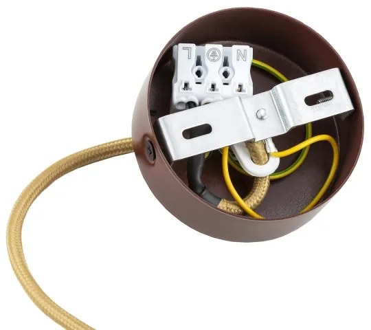 Argon 8452 - Luster na lanku ALMIROS 1xE14/7W/230V pr. 12 cm alabaster hnedá/zlatá