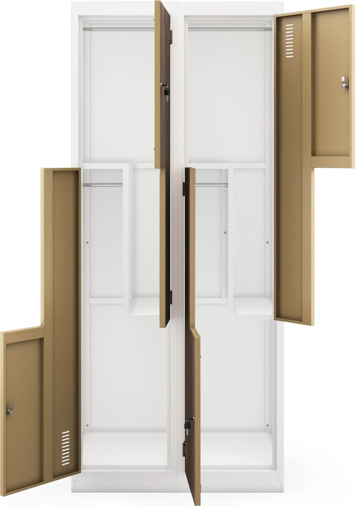 Šatníková skriňa typu L biela / orech: Eco Design JULIA, 800 x 1850 x 450 mm