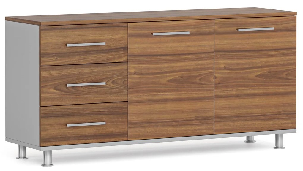 Skrinka k stolu PRIMO, ľavá, sivá / orech