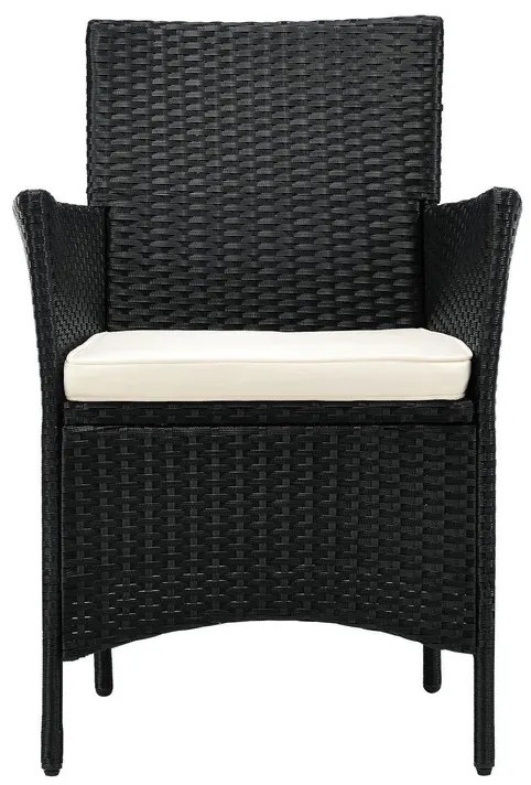InternetovaZahrada Balkónový set Bayamo - čierny + krémové podušky