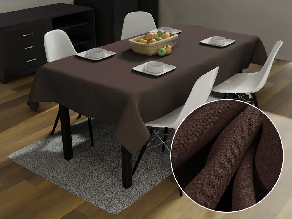 Biante Dekoračný obdĺžnikový obrus Rongo RG-042 Hnedý 140x220 cm