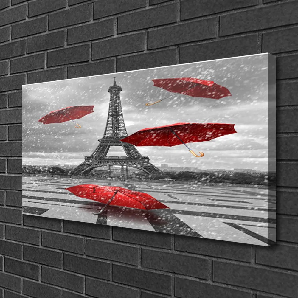 Obraz Canvas Eiffelova veža paríž dáždnik 120x60 cm