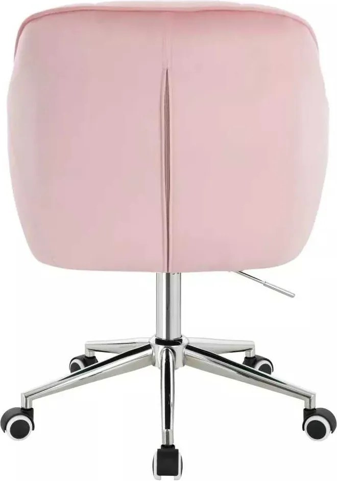 LuxuryForm DESIGN Stolička AVOLA VELUR na striebornej podstave s kolieskami - svetlo ružová