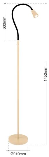 Orion - Flexibilná stojacia lampa DOTTY 1xGU10/10W/230V béžová/čierna