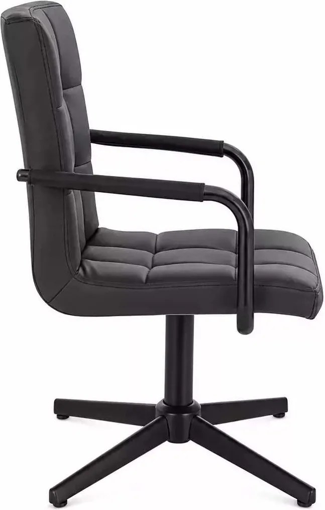 LuxuryForm DESIGN Otočná stolička VERONA BLACK na čiernom kríži - čierna