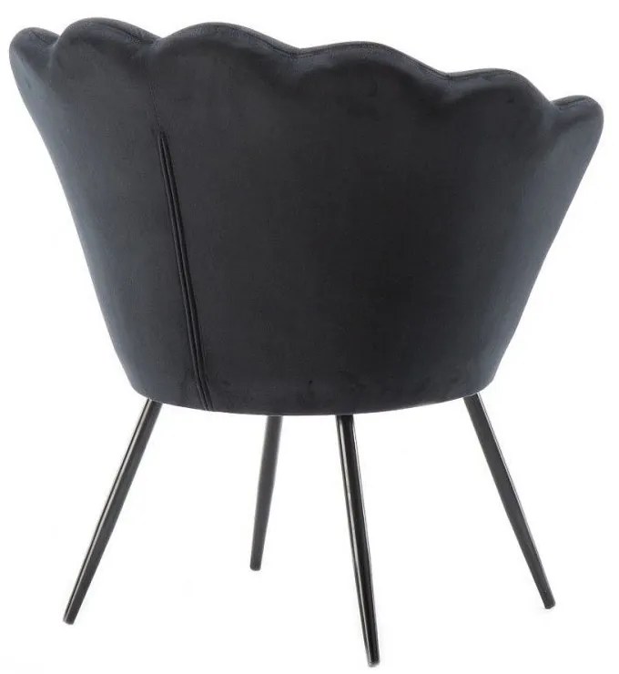 LuxuryForm DESIGN Kreslo FREY VELUR s čiernymi nohami - čierne