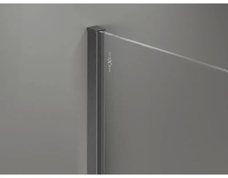 Mexen, Mexen Kioto-X sprchová stena 50 x 200 cm, grafit 10 mm, pištoľovo sivá kartáčovaná - 800-050-101-66-40-X