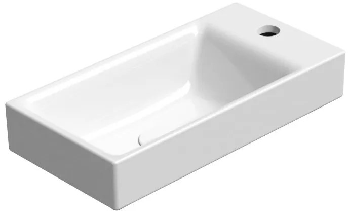 GSI GSI, NUBES keramické umývadlo 50x25cm, pravé/ľavé, biela ExtraGlaze, 9637111