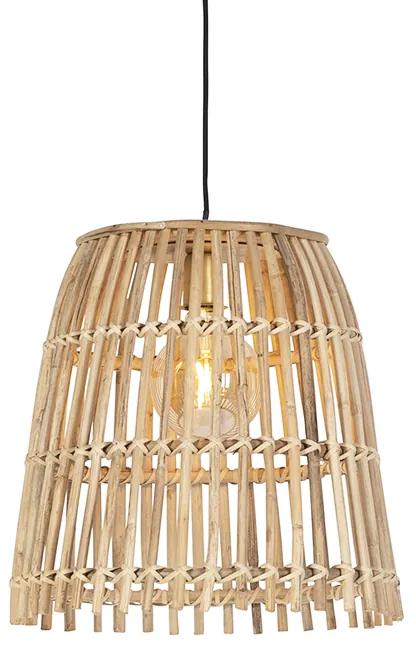 Vidiecka závesná lampa bambusová 34 cm - vedro z trstiny