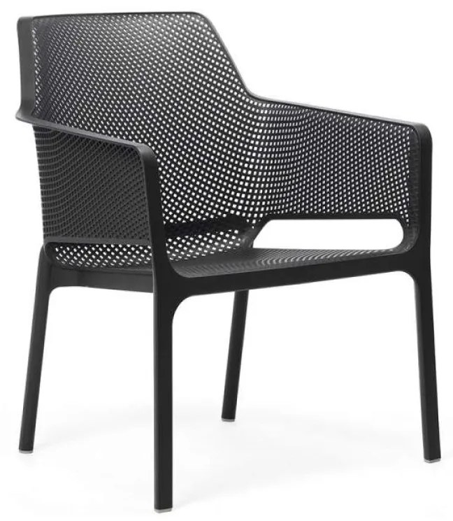 NET RELAX záhradná stolička s podrúčkami antracite