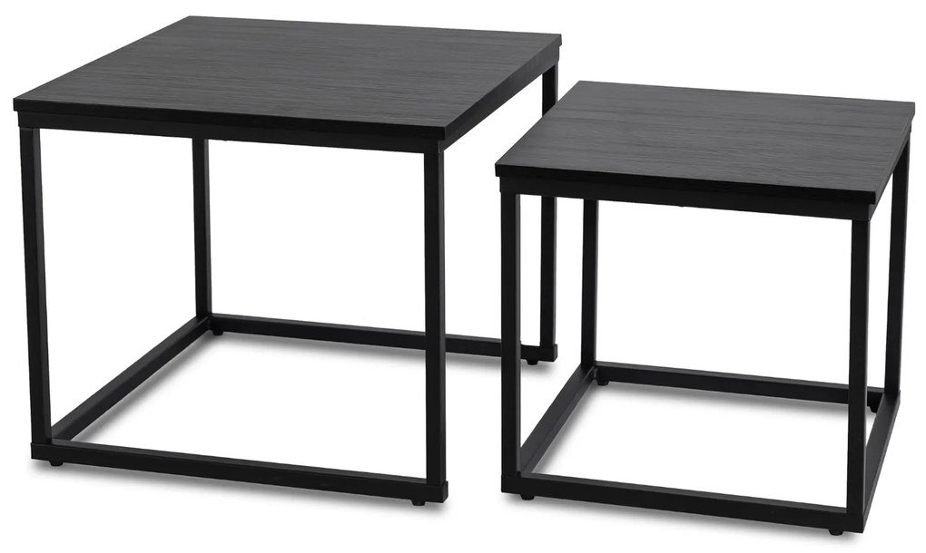 PROXIMA.store - Loftový set konferenčných stolíkov TEVET FARBA: čierna, FARBA NÔH: čierna