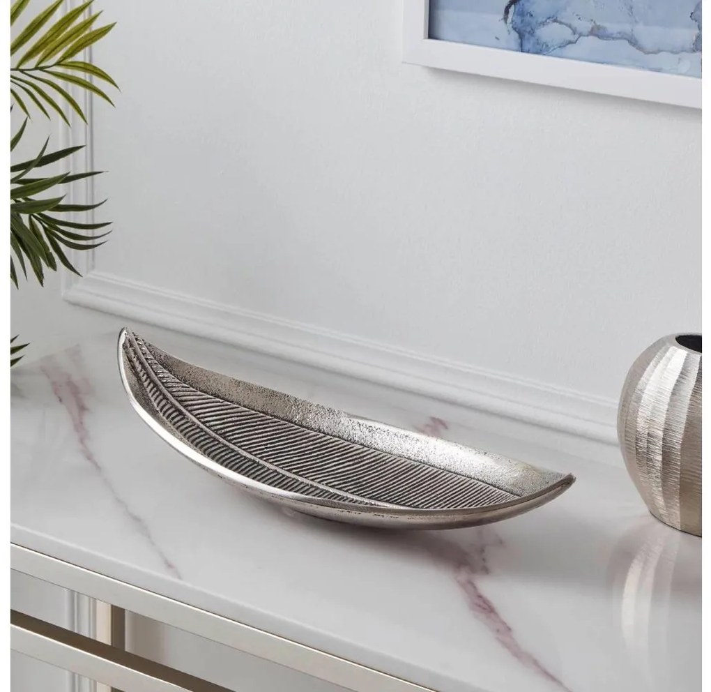 Eglo 427004 - Dekoračný podnos FORLEYET 14x38,5 cm strieborná