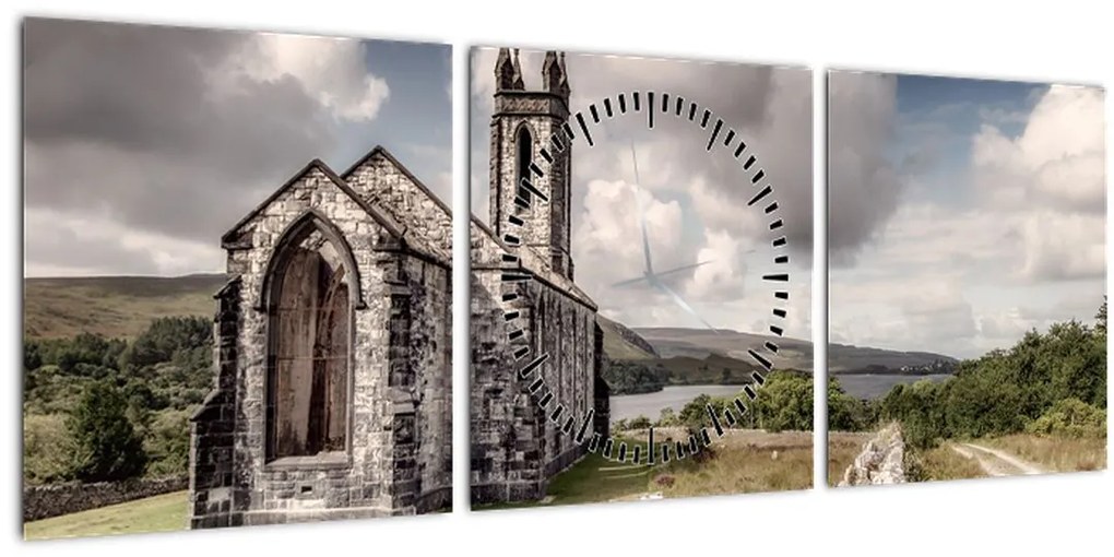 Obraz - Írsky kostol (s hodinami) (90x30 cm)