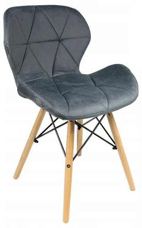 Jedálenská stolička LAGO zamat - tmavosivá