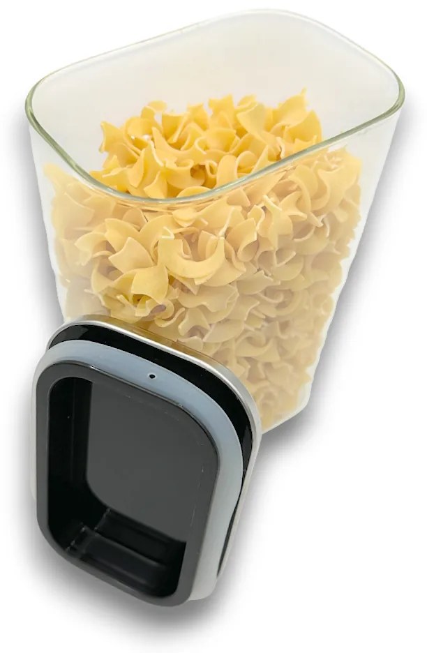 Arte Regal Sklenená obdĺžniková dóza s nerezovým vekom, 1,4l NEREZ VIVO