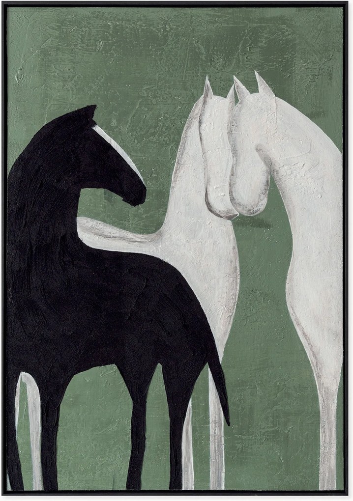 Ručne maľovaný obraz's dreveným rámom Contrast