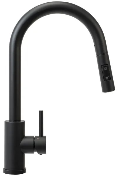 REA-B9147 - Drezová batéria s vysúvacou sprškou FRESH 39,5 cm matná čierna