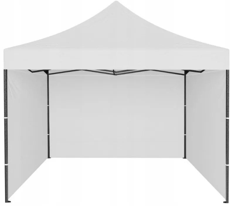 Trojstenný párty stan bez okien biela 3m x 3m