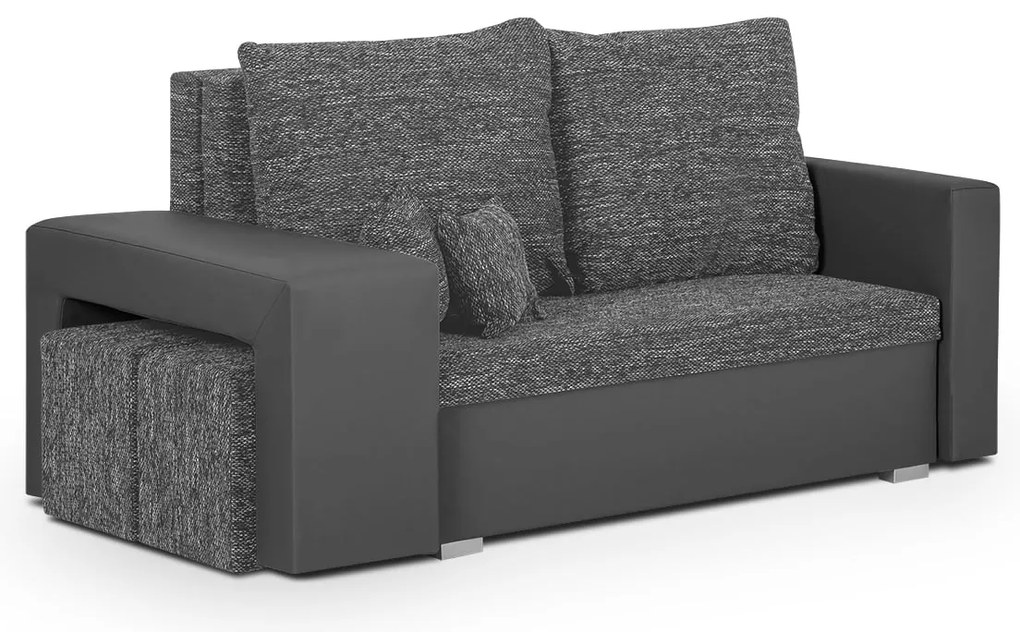 Rozkladacia pohovka MILAN 2 + 2 taburety Sivá/sivá