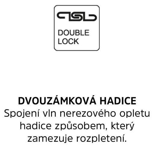 Mereo Mereo, Sprchová hadica dvojzámková 150 cm, systém zabraňujúci prekrúteniu, nerez, MER-CB111F