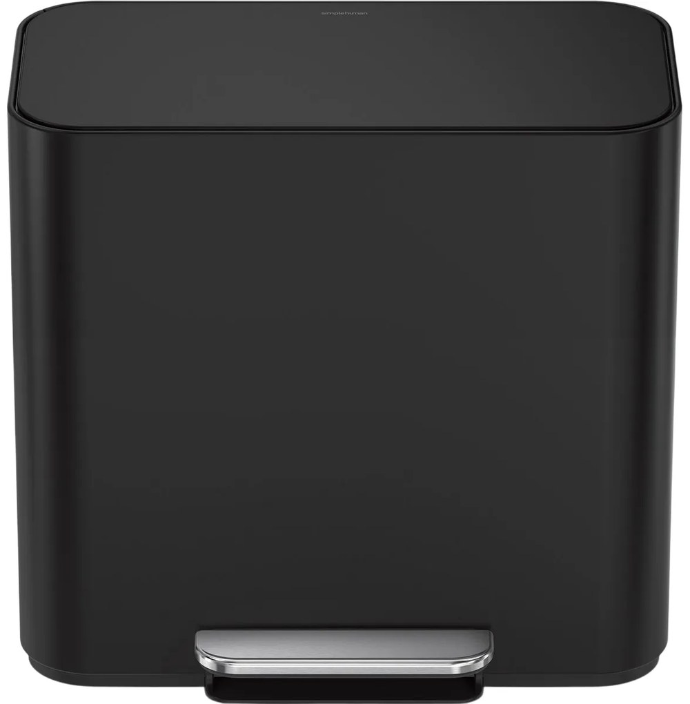 Simplehuman Mini pedálový odpadkový kôš na triedený odpad 15 l, čierna mat