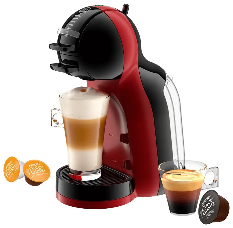 Kapsulový kávovar Krups Nescafé Dolce Gusto Mini Me KP120H Piano Black - Cherry Red (použité)