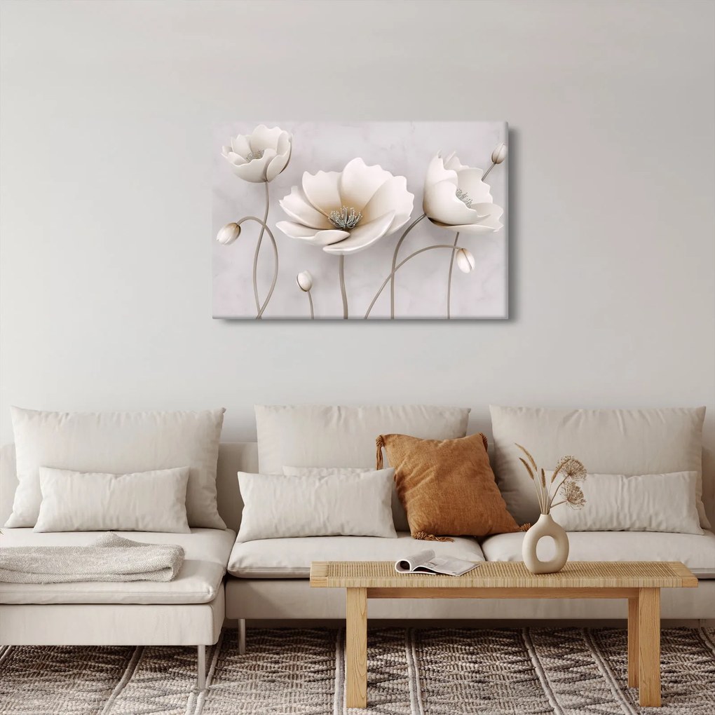 Obraz bielych kvetín (90x60 cm)