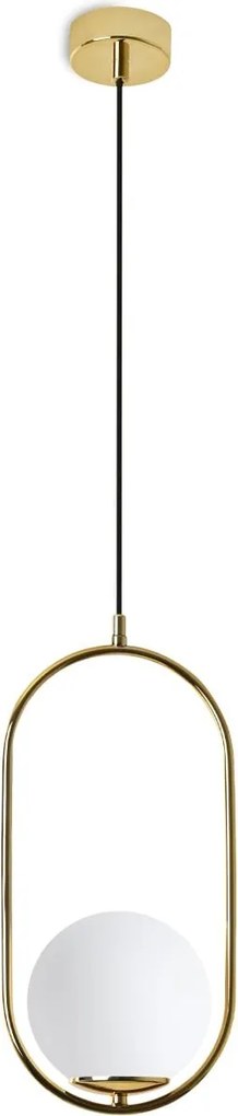 Závesné svietidlo Florence, 1x biele sklenené tienidlo, g, U