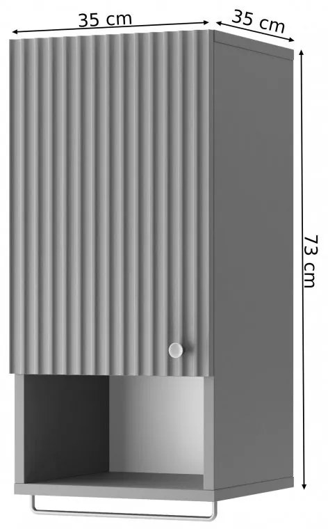 Závesná kúpeľňová skrinka Lore 73 cm tmavo modrá