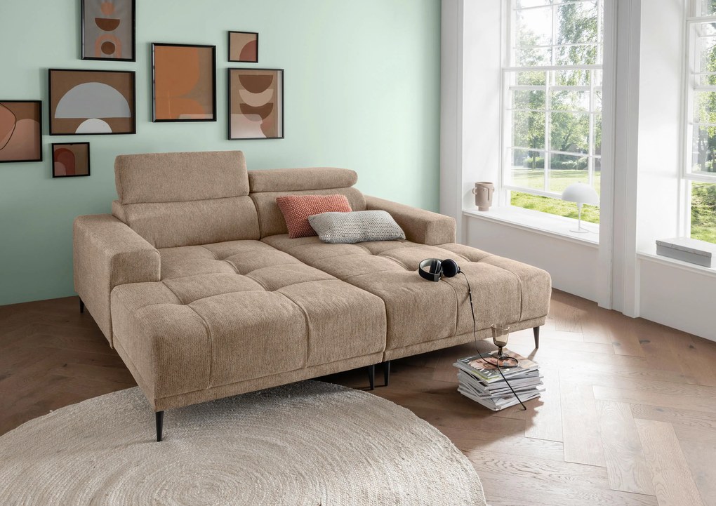 XXXLutz VEĽKÁ POHOVKA, textil, svetlohnedá P & B - Sedačky - 002310041634