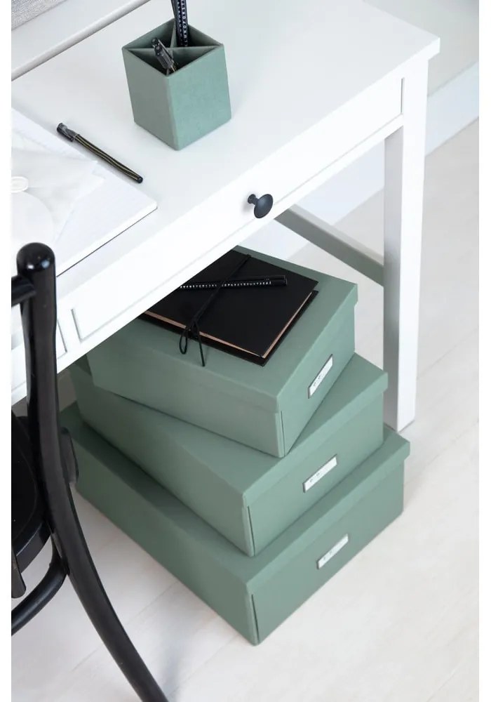 Kartónový úložný box zelenomodrý s vekom 34,5x45x18,5 cm Katrin Canvas Paper Laminate – Bigso