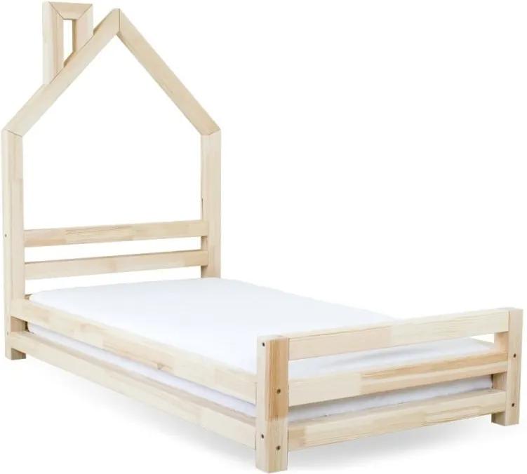 Detská posteľ z prírodného smrekového dreva Benlemi Wally, 90 × 180 cm