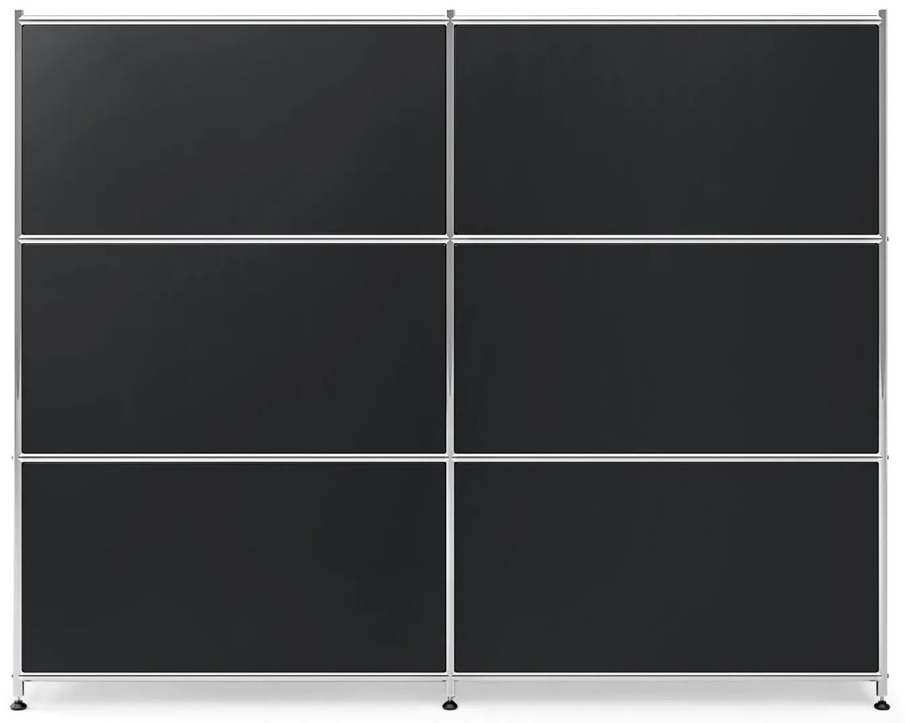 Kovová komoda »CN3« so 4 výklopnými priečinkami, čierna