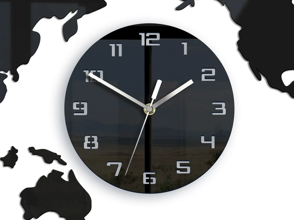 Nástěnné samolepící hodiny Maply 80x40 cm černé