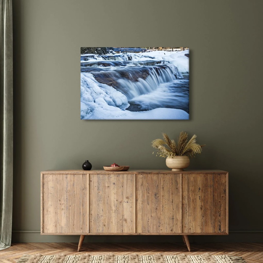 Obraz rieky v zime (90x60 cm)